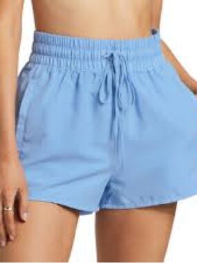 Billabong Light Blue Elastic Waist Athletic Shorts